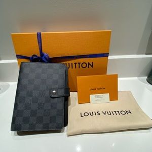 LOUIS VUITTON MEDIUM RING AGENDA COVER - DAMIER GRAPHITE